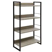 Artiss Bookshelf 4 Tiers Display Book Shelves Storage Bookcase Metal Black NEW
