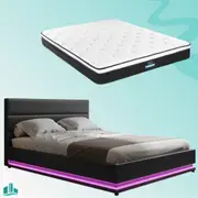 King Package | Henley LED Bed Black & Bonita Euro Top Mattress (Medium Firm)