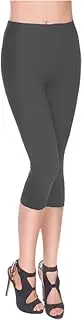 [STAR FASHION] Womens Cropped 3/4 Length Leggings Soft Active Wear Capri Pants Comfy High Waist Legging UK Size 12 to 30