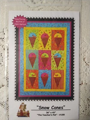 THE TEACHER'S PET Quilt Pattern - Snow Cones - TP#188 36" x 45" Snowmen
