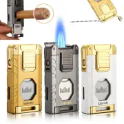 Lubinski Jet Flame Torch Cigar Lighter Guillotine Cut Punch Holder Needle Travel