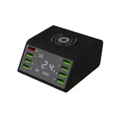 8-Port Usb Mobile Phone Smart Charger Digital Display Built-In Ic Chip Voltage Auto-Correction European Regulations