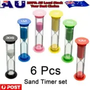 6x Transparent Timer Sandtimer SET-30 Second 1/2/3/5/10Minutes Sand Hourglass༄
