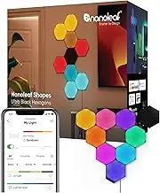Nanoleaf Shapes Ultra Black Hexagon Starter Kit, 9 Smart Light Panels LED RGBW - Modular Wi-Fi Colour Changing Wall Lights, Works with Alexa Google Assistant Apple Homekit, for Room Decor & Gaming