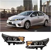 Pair Of Car Styling Car Headlight Assembly Compatible For Toyota Corolla 2014-2016 LED Head Lamp Car Tuning Light Parts Plug And Play
