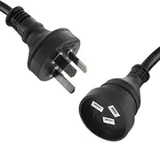 Generic 5m Black Australian 3-Pin Extension Cord, Male to Female, 10A, 2400W, 3G1.0mm² Gauge, RCM Certified, 12 Month Warranty