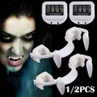 Retractable Vampire Teeth Fangs Halloween Cosplay Makeup Props Zombie Teeth +Box