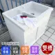 【Abis】日式穩固耐用ABS櫥櫃式雙槽塑鋼雙槽式洗衣槽(雙門)-2入