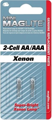 Mini Mag Maglite Replacement XENON Bulbs for 2-Cell AA AAA Flashlight Bulb 2 Cnt
