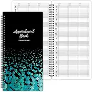 Appointment Book – Undated Salon Appointment Book, Daily＆Hourly Schedule Book with 200 Pages, 6 AM - 9 PM, 15 Minute Intervals Day Planner, 6’’ x 11.5’’, 3 Column, Twin-Wire Binding, Hardcover
