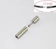 15 Sets of Silver Tone 3mm Leather Cord End Clasps #22806