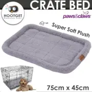 Pet Puppy Dog Crate Bed Sherpa Soft Plush Kennel House Mat Mattress 75 x 45cm