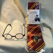 Harry Potter Wizard Gryffindor New Tie and Eye Glasses Set Hogwarts