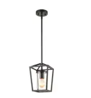 Claxy Lantern Black Industrial Lantern Mini Outdoor Hanging Pendant Light