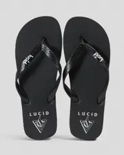[Lucid] Lucid Men's Apex Flip Flops Slippers in Black/White Size 13 13 Black/White
