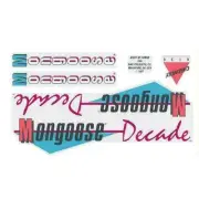 Mongoose - 1987 Decade Decal set - White, Chrome or Mint frame - old school bmx