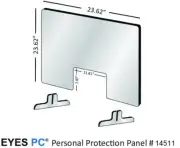 24" Wide Sneeze Guard Transparent Personal Protection Shield for Desk or Counter