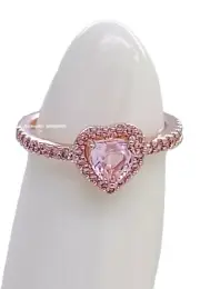 NEW 100% Authentic PANDORA Pink Pave Sparkle Elevated Heart Ring 188421C04