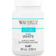 Waverly Inspirations 60699E Chalk Acrylic Paint, Matte, White, 8 Fl. Oz.