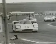 Vintage 8X10 Auto Racing Photo 1967 Daytona Chaparral 2F, 2D & Ford GT40