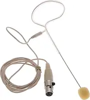 SING F LTD 1Pc Headworn XLR Microphone with 4Pin TA4F Plug Single Earhook Headset Compatible with Shure Wireless Bodypack Transmitter (Beige)