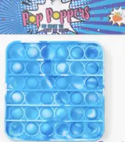 Pop Poppers Square Fidget Toy - Blue New in Package Sensory Stress Reliever