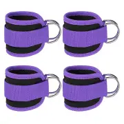 4Pcs Ankle Strap for Cable Machine, Gym Cable Kickback Ankle Wraps, Purple