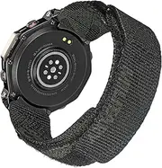 [HEMSUT] Watch Bands Compatible with T-Rex 3, Wide Hoop and Loop Rugged Sports Strap for TREX 3 Only, Military Camo Black/Green, Soft Brown/Gray