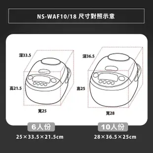 【ZOJIRUSHI 象印】象印*6人份*黑金剛微電腦電子鍋(NS-WAF10)