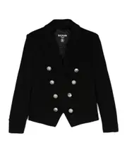 Balmain Kids Double-Breasted Jersey Blazer 13Y,12Y Black