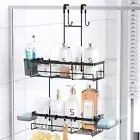 Over the Door Shower Caddy Hanging: Black Rustproof Shower Organizer over the Do