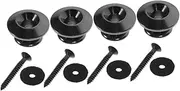 Totority 1set Strap Lock Buttons: Metal Guitar Mushroom Head Strap Locks for Electric Acoustic Bass Guitars Anti-slip with Screws and Washers