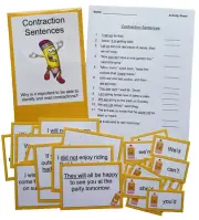 Educational Literacy Center Learning Resource Game Contraction Sentences
