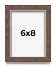 6x8 Shadow Box Frame Brown | 1.125 inches Deep Real Wood Rustic Shadowbox Displa