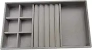 [Colaxi] Stackable Jewelry Tray, Portable Velvet Storage Tray Jewellery Drawer Organiser,Showcase for Bangle Bracelet,Necklace, Rings, Earring, Gray 3 in 1