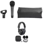 Audio Technica ATM410 Dynamic Cardioid Microphone w/Neodymium Magnet+Headphones