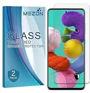 MEZON [2 Pack] Crystal Clear Premium 9H HD Tempered Glass Screen Protector for Samsung Galaxy A51 – Case Friendly, Shock Absorption (Galaxy A51, 9H)