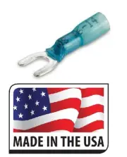 (100) 16-14 AWG #10 3M HEAT SHRINK FORK SPADE ELECTRICAL TERMINAL MADE IN USA