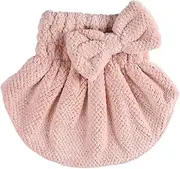 VINTORKY Coral Fleece Hair Drying Cap Water Absorption Microfiber Quick Treatment Cap Pink for Post Bath Hair Care and Salon Use