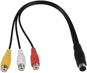 S-Video 4-pin Male to 3 RCA Female Red Adapter Cable 25CM Video Connection Cord for TV HDTV Computer
