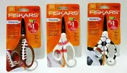 3 Pack Fiskars Pointed-Tip Scissors For Kids Age 4+ Safety Edge Blades Sports