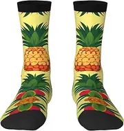 [EdWal] Soft Pineapple print Moisture Wicking Socks Sports Socks for Men and Women Warm thermal Boot Hiking Socks