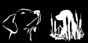 Labrador Retriever Lab Hunting Two White Vinyl Decal Car Window Laptop Tablet