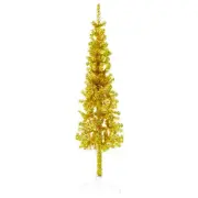 Gold Half Christmas Tree 150cm with Stand Festive Holiday Decoration