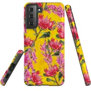 For Samsung Galaxy S22 Case, Armour Cover, Flower Pattern
