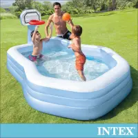 在飛比找momo購物網優惠-【INTEX】灌籃高手大型充氣泳池257x188x135x深