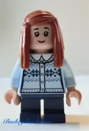 NEW Lego Minifig Female GIRL BRIGHT BLUE CARDIGAN Sweater Nougat Head Short Legs