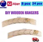 8x 24x DIY Wooden Hangers 38cm Home Wardrobe Craft Coat Clothes Hook Hanger Wood