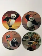 Kung Fu PANDA Custom Rubber Drink Coasters set of 4 Barware