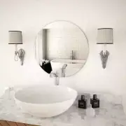 Round Bathroom Mirror Wall Mount Frameless Decorative Home Bedroom Mirrors 50cm